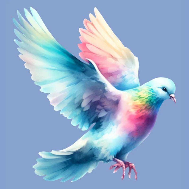 Rainbow Flight: Fliegende Taube