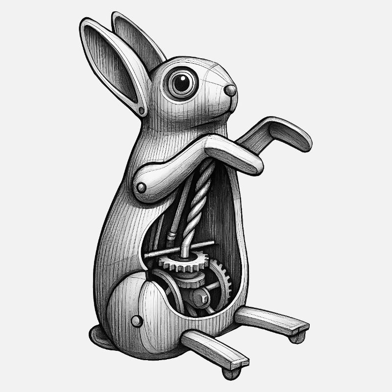MECA RABBIT - black & white