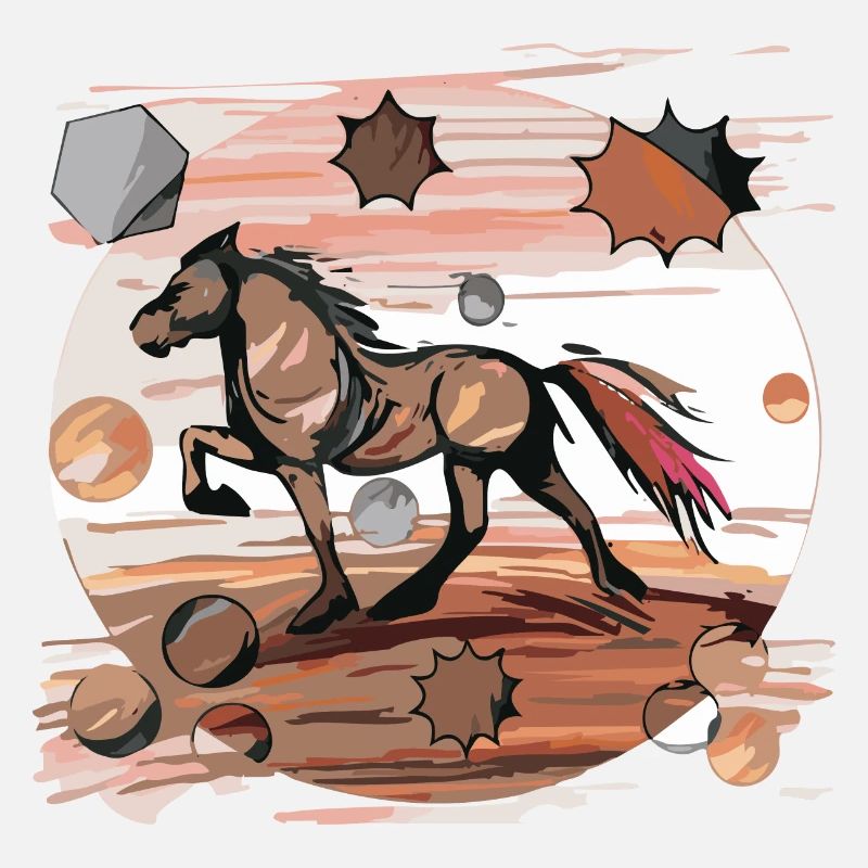 Cheval islandais - Graphique avec arrière-plan Variante 2