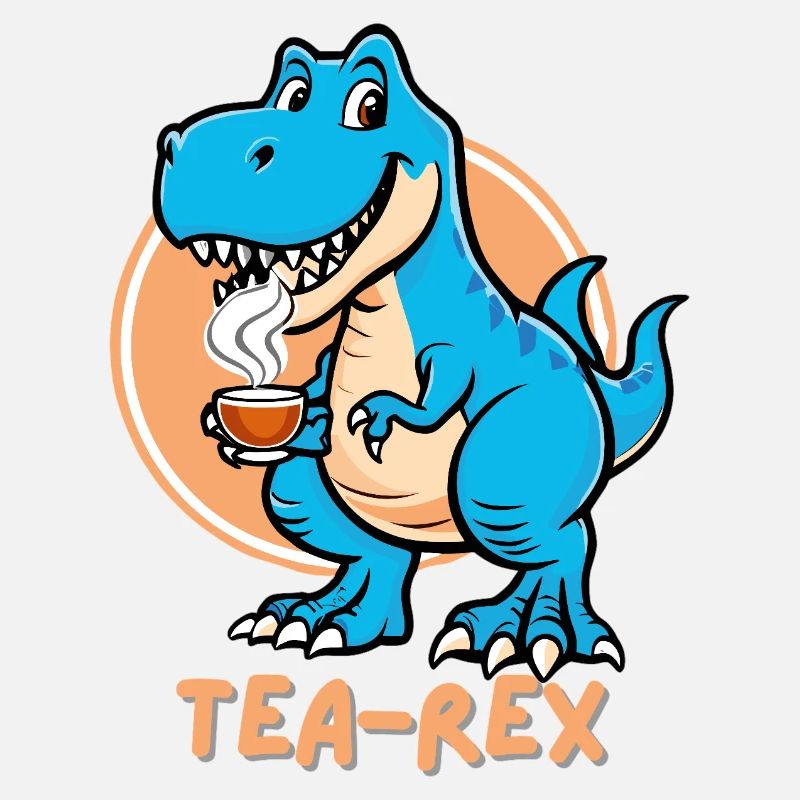 „Tea-Rex – Lustiger Dinosaurier mit Teetasse“