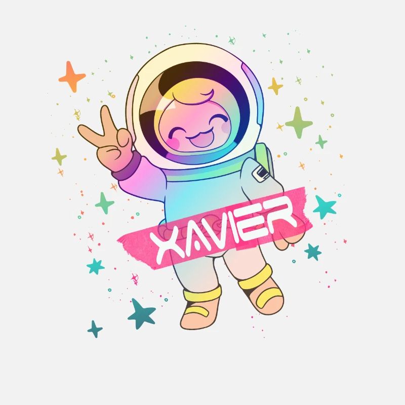 XAVIER - Beautiful boy name with cute astronaut