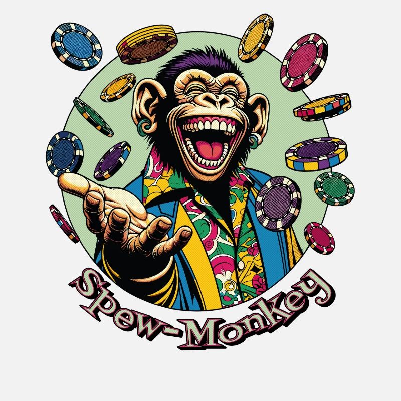 Design de poker amusant avec texte Spew-Monkey