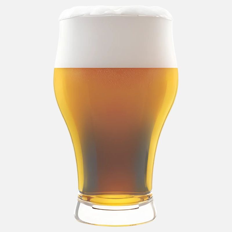 Beer gradient glass with foam
