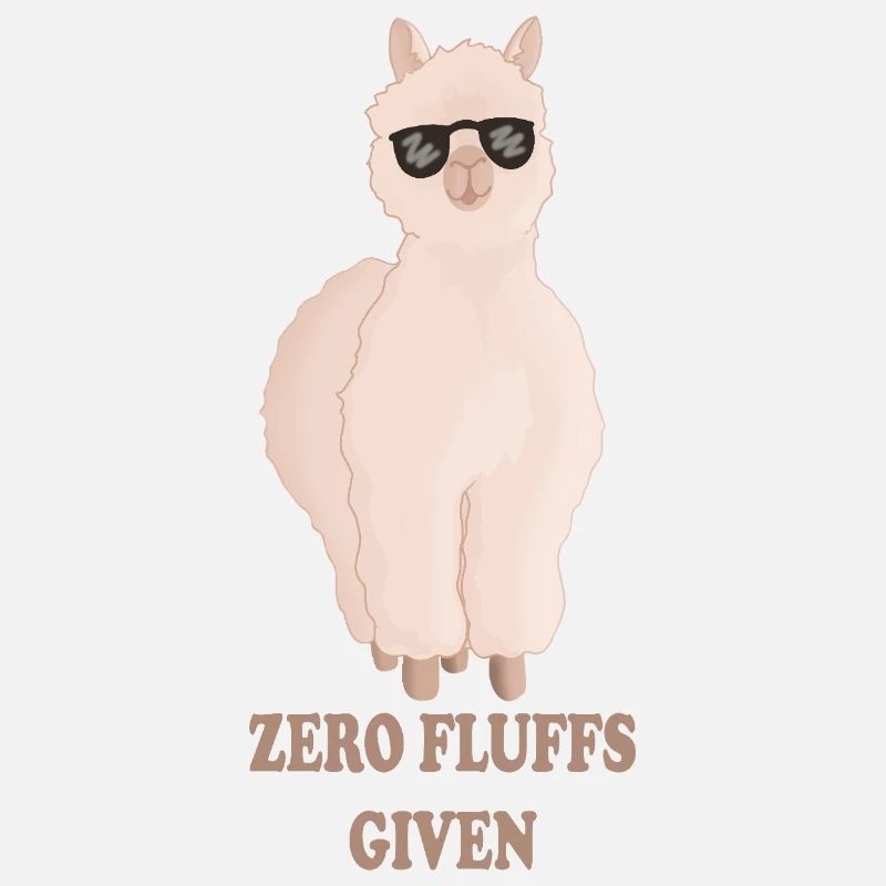 Zero Fluffs Given – Fluffy Alpaca with Sun Brush