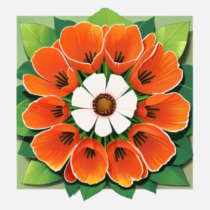 Wunderschöne Mohnblume Strauß
