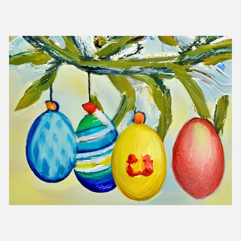 Colorful egg sprig