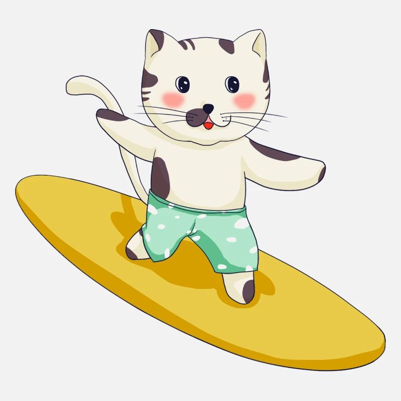 Funny Surf Cat