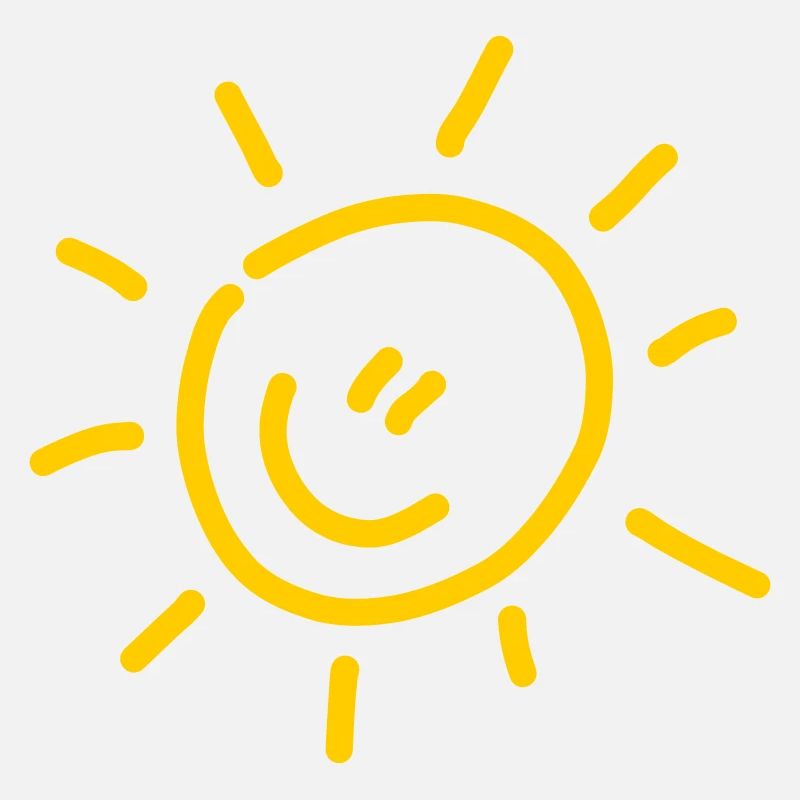 soleil jaune avec visage