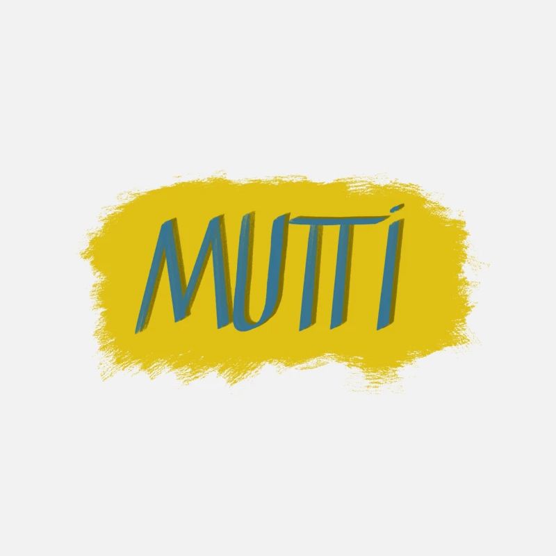 Mutti Schriftzug mit Farbexplosion