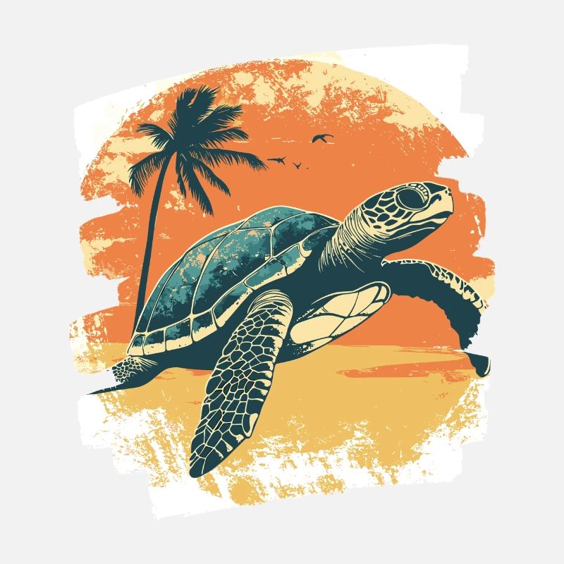 Tortue de mer rétro