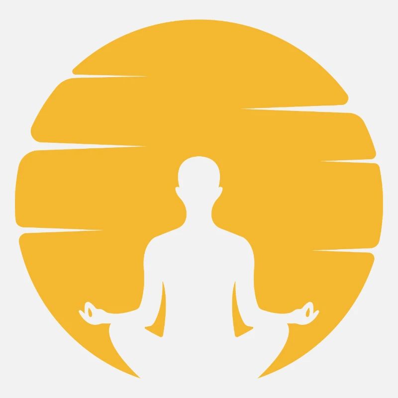Meditative silhouette with sun circles