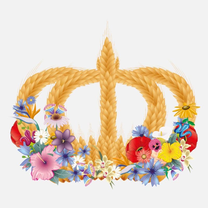 Couronne de blé avec des fleurs – symbole de la nature et de la récolte