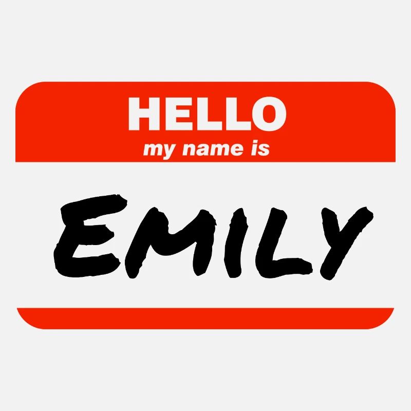 Hello My Name Is Emily Label Name Tag