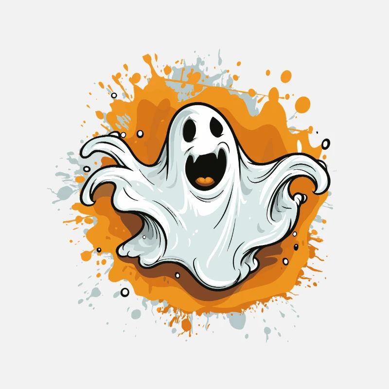 Haunted ghost on color splash