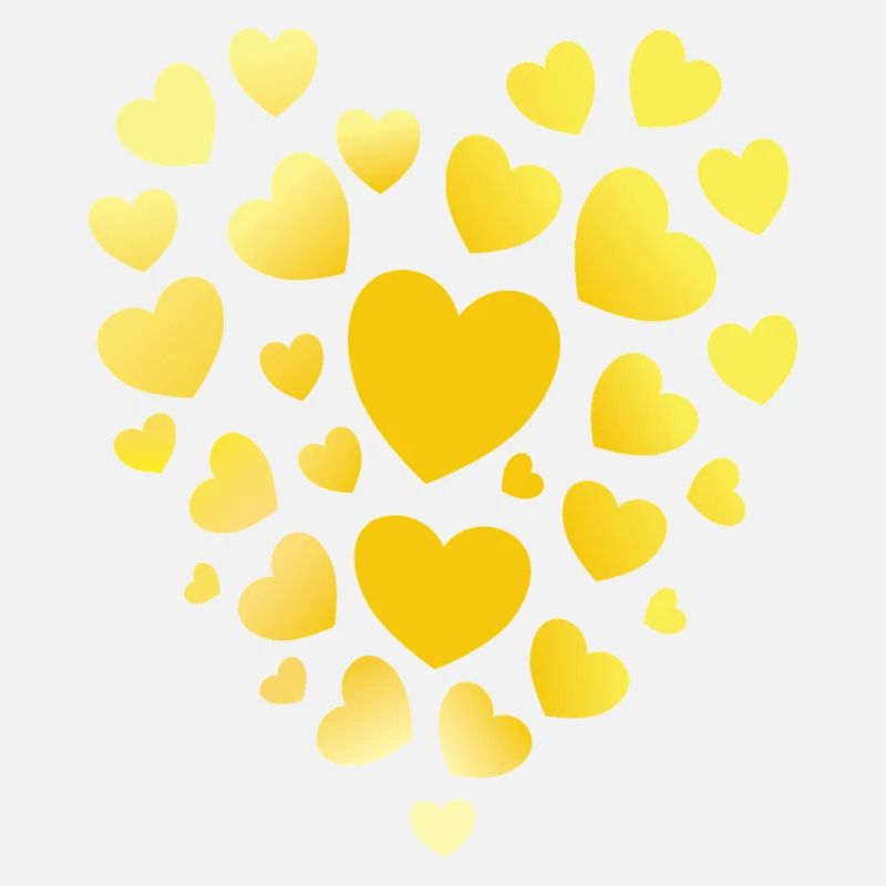 Yellow Hearts Pattern Yellow Heart