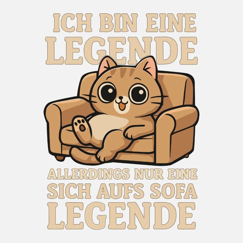 Cat Sofa Legend Funny Saying