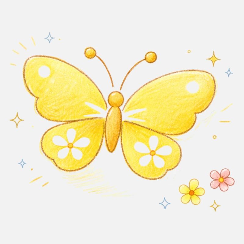 Printemps jaune papillon