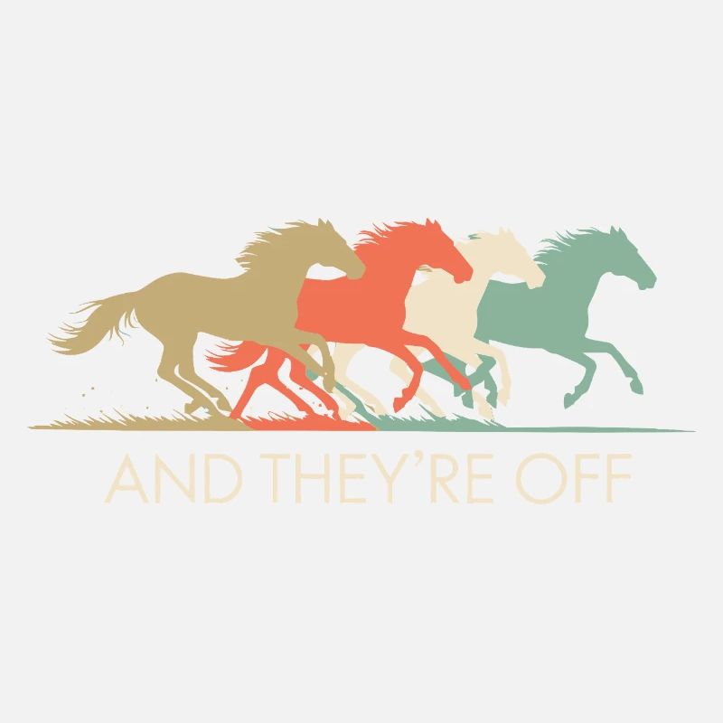 Illustration de chevaux de course vintage