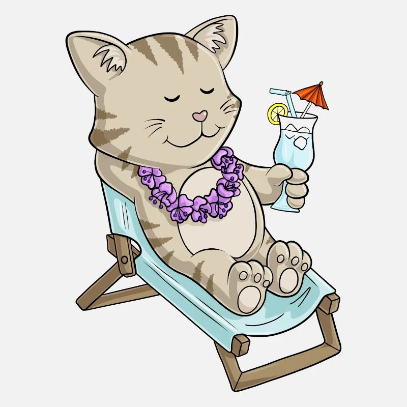 Sunbathing comic cat