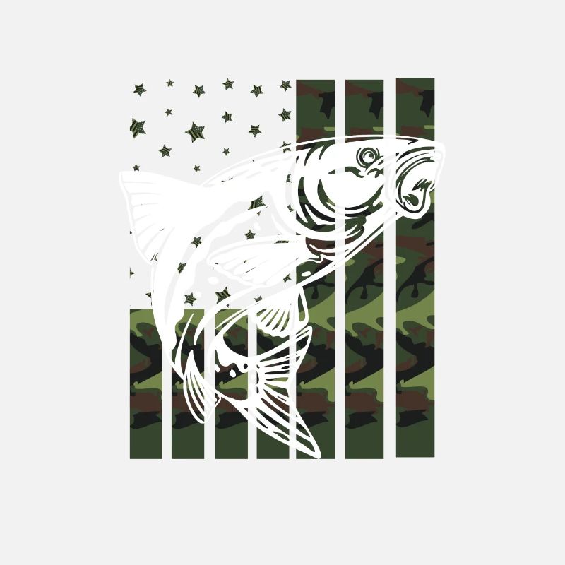 Camouflage de pêche DRAPEAU DES ÉTATS-UNIS pour pêcheur d’achigan