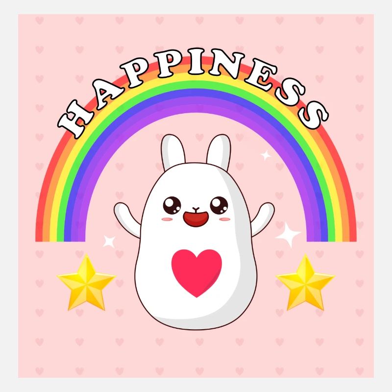 Happiness Hase mit Regenbogen