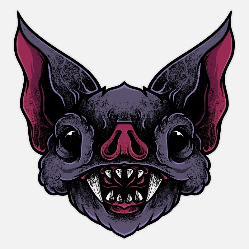 Conception d’impression de tête de chauve-souris