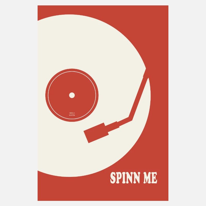 Spin Me – Retro Vinyl Turntable Poster