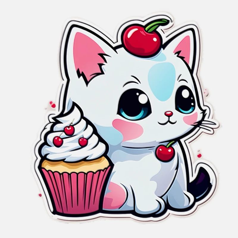 Chat mignon en costume de cupcake