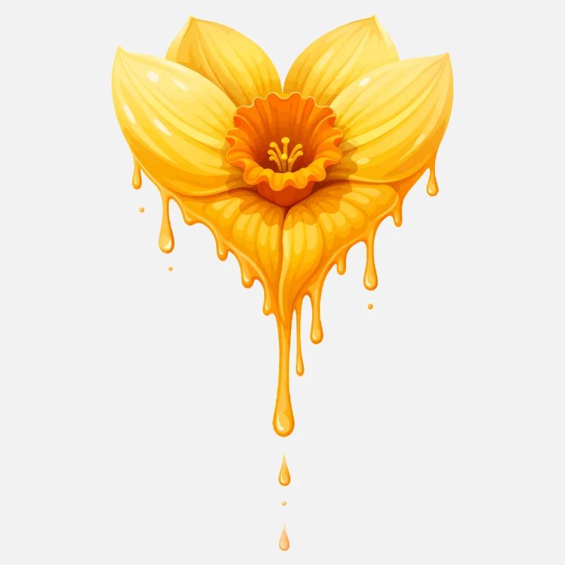 Illustration en forme de cœur de fleur de jonquille