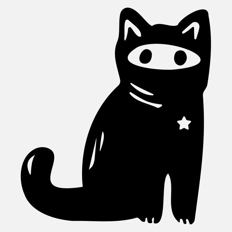 Vermummte Katze mit Stern – Antifaschismus Antifa