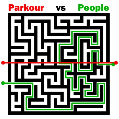 Parkour Maze parkour vs people - Herre-T-shirt