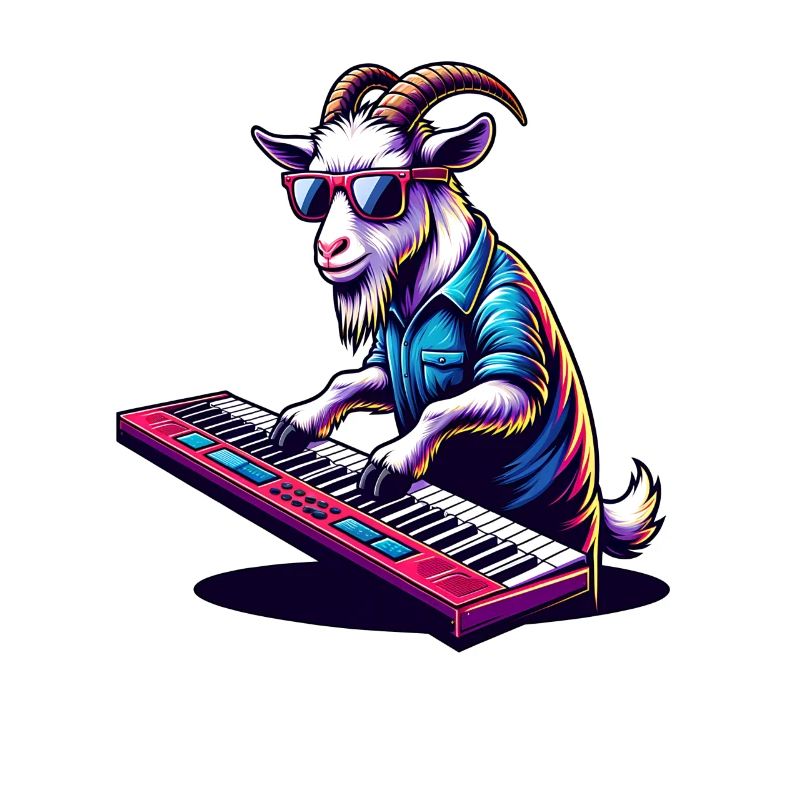 Chèvre avec clavier style ferme