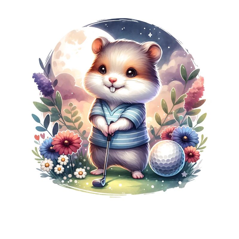 Funny Hamster Golfer Golfing Fun