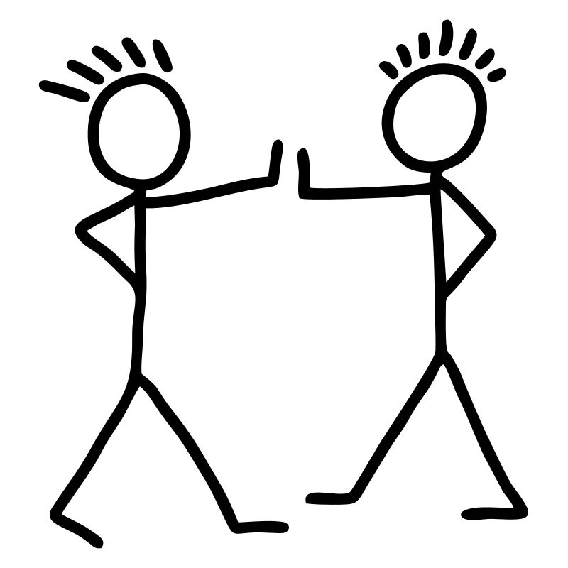 2 Strichmännchen - Handschlag