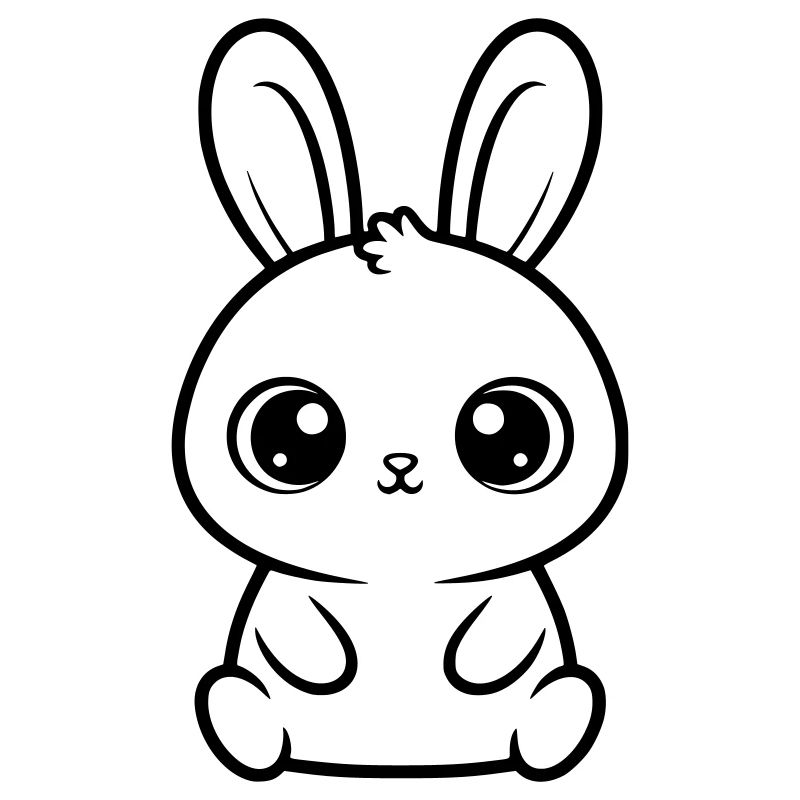 Kawaii Bunny Big Eyes Cute Vector