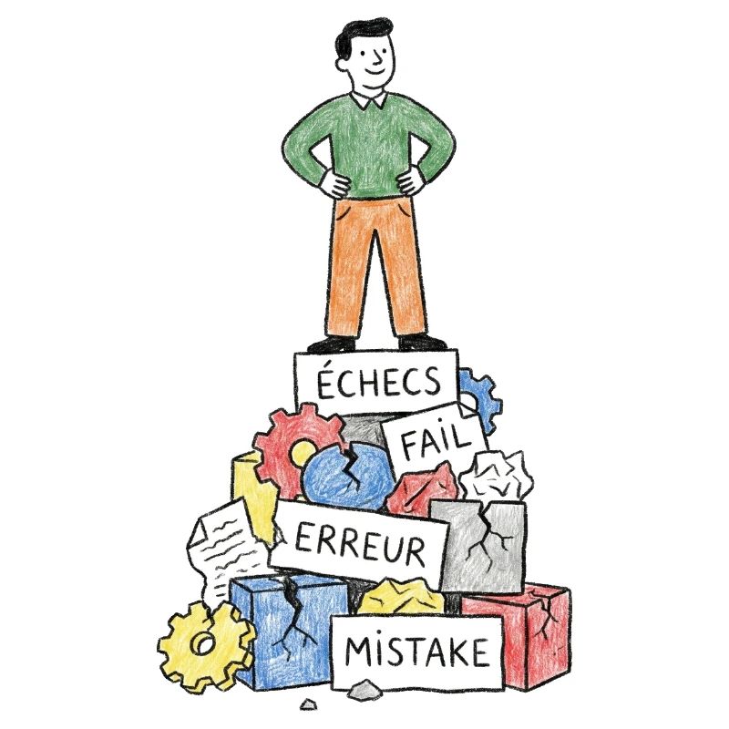 Mann bei Fehlerblocks