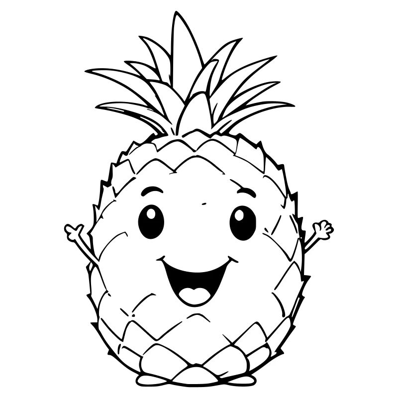 Cheering pineapple vector illustration