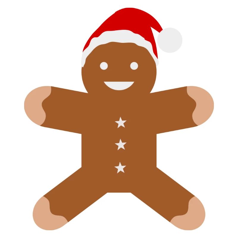 Lebkuchenmann mit Santa-Hut