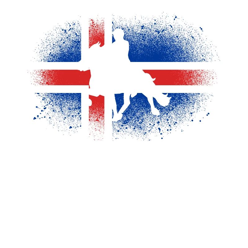 Cheval de démarche Islande cavalier cadeau chevaux drapeau