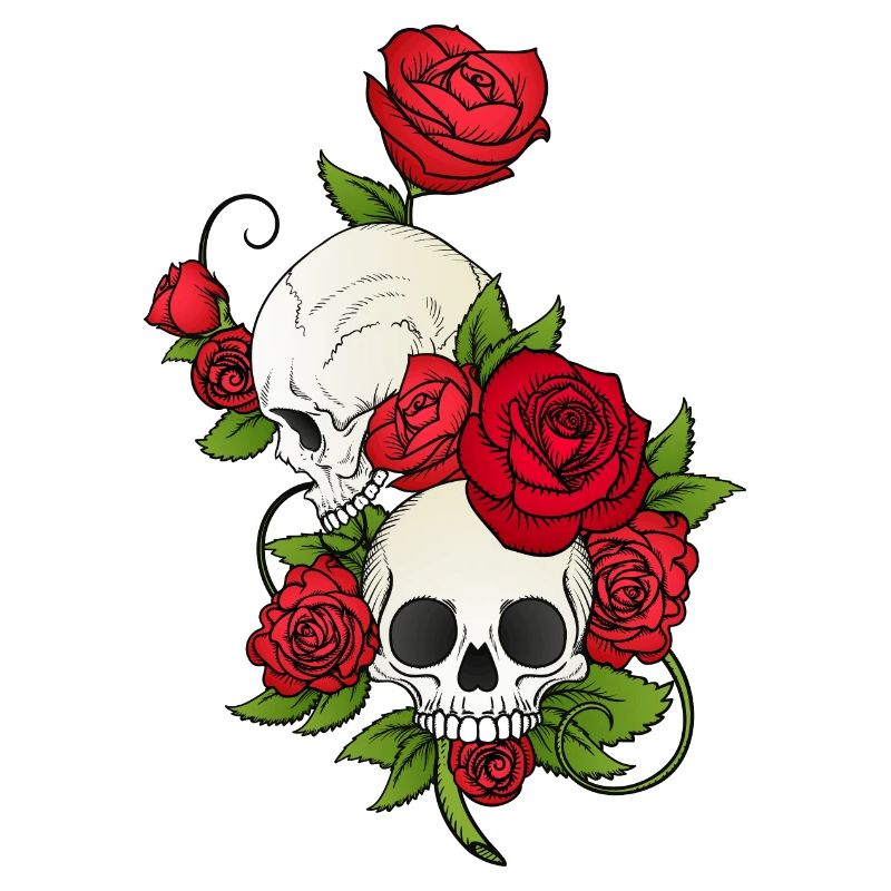 Crâne et rose
