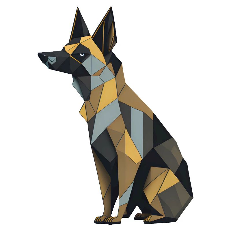 Geometric German Shepherd Dog