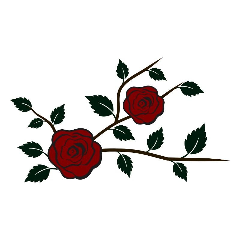 Branche de rose avec des fleurs