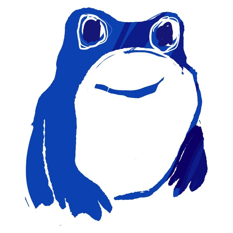frog, blue, illustration, stencil, ink