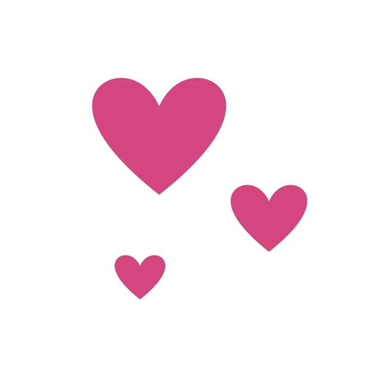 Three pink hearts