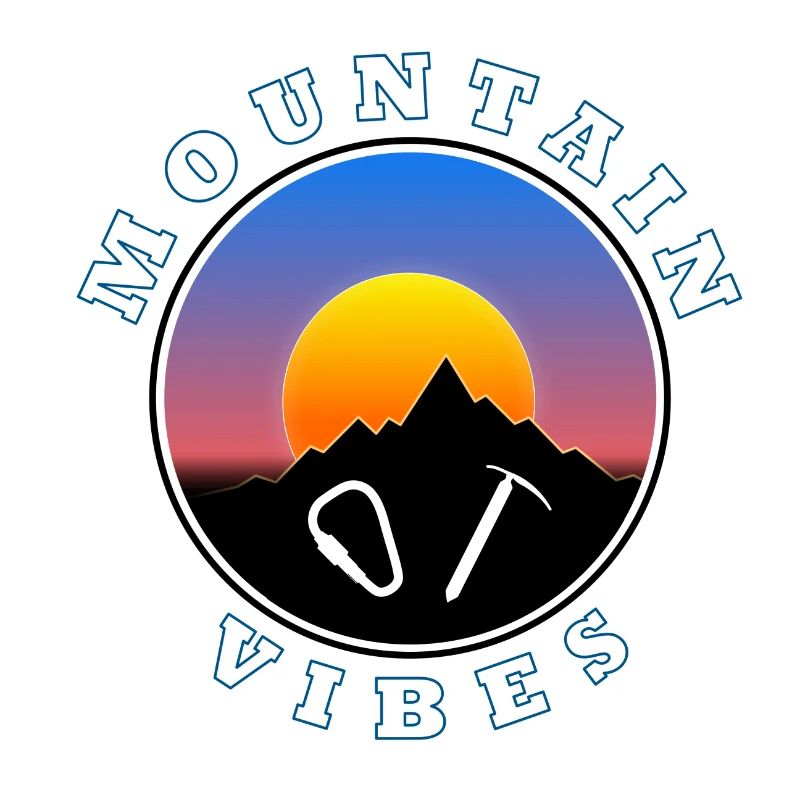 Mountain vibes - Sun - circular design logo