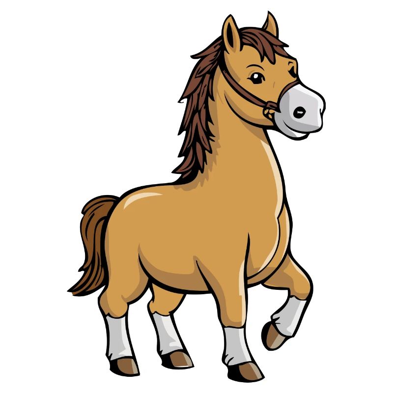 Pferd süßes Comic-Pferd Reiten