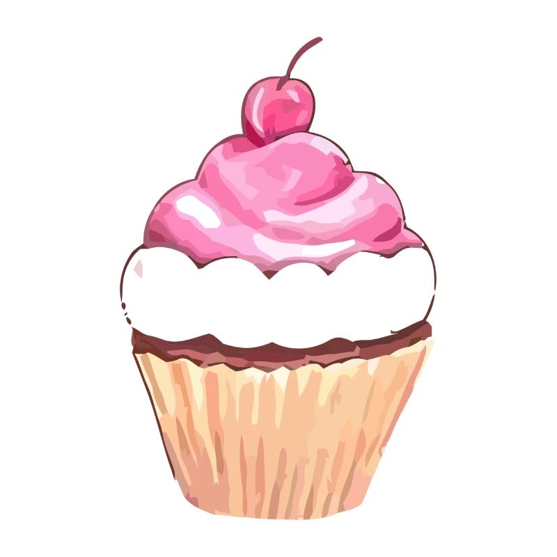 Cupcake mit Kirsche