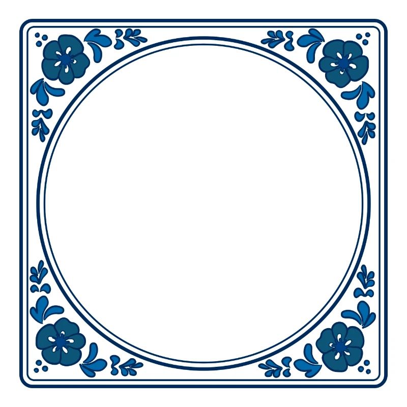 Empty Tile own text - Delft Blue