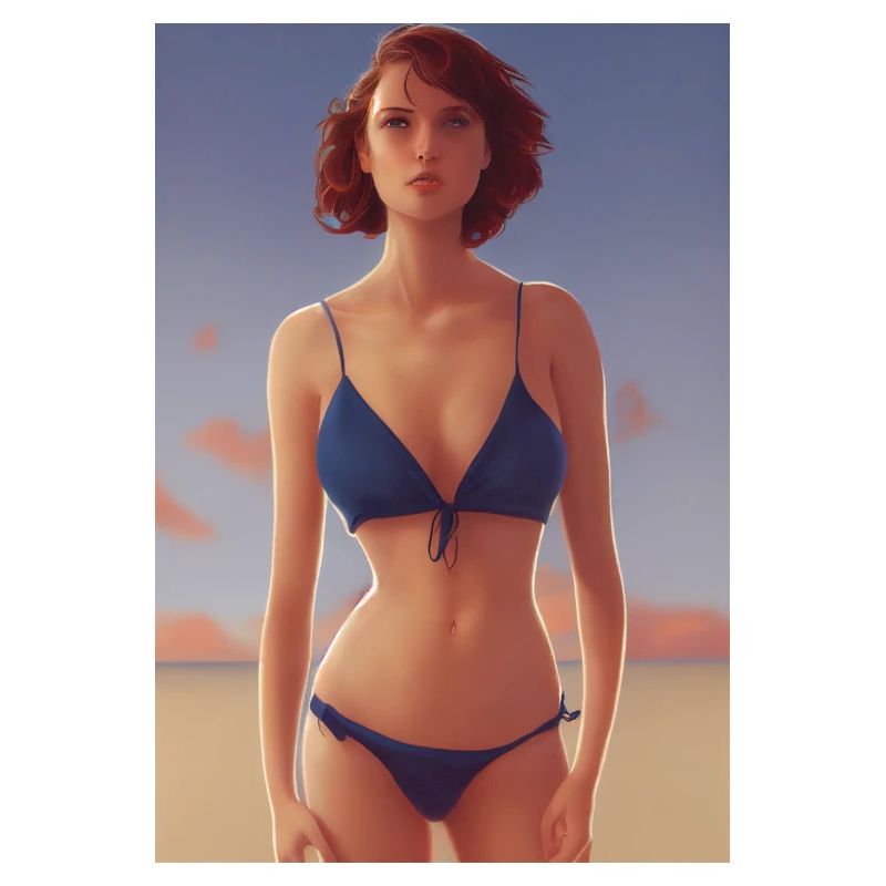 Modèle de bikini sur la plage
