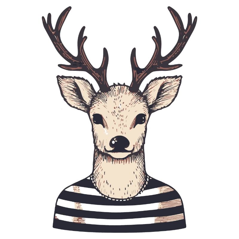 Hipster Hirsch mit Geweih